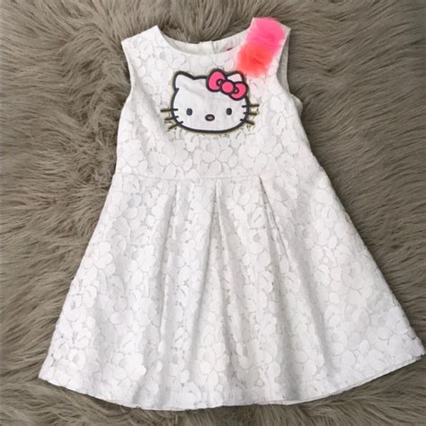 Hello Kitty Dresses Hello Kitty Girls White Lece Formal Birthday Dress 2t Poshmark