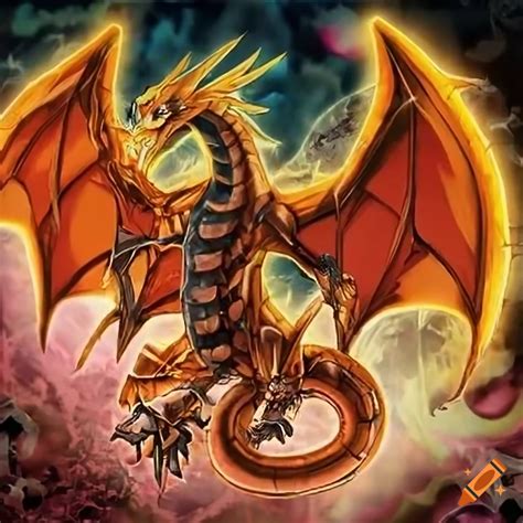 Orange Serpentine Dragon Yu Gi Oh Card Artwork On Craiyon