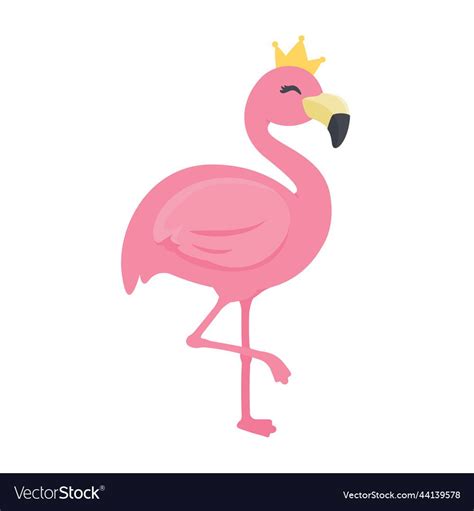 Beautiful Summer Flamingo Decorate The Head Vector Image On Vectorstock