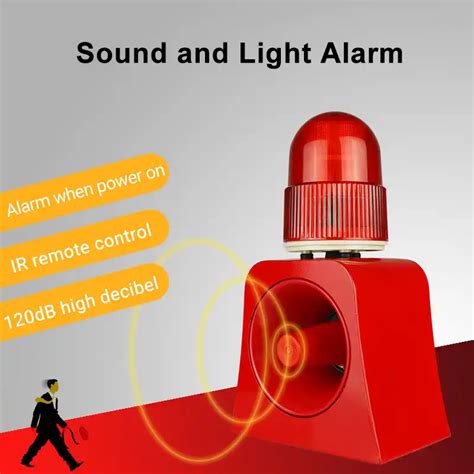 Warning Signal Beacon Light Horn Siren 120db Outdoor Audible And Visual