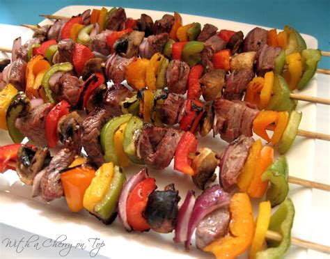 With A Cherry On Top Classic Beef Kabobs