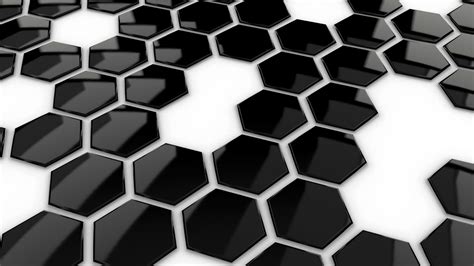 Abstract Hexagon Geometry Monochrome White Background Pattern