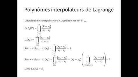 Polynômes partie 17 Polynômes interpolateurs de Lagrange YouTube