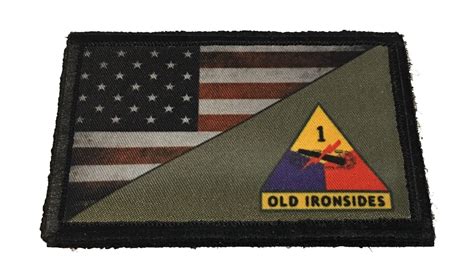 1st Armored Division Old Ironsides Morale Patch Custom Velcro Morale