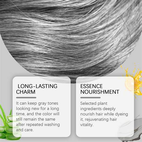 DONGGWTS Gray Hair Dye Lasting Lock Color Nourishing Extract Hair Care Trendy Hair Color Dye ...