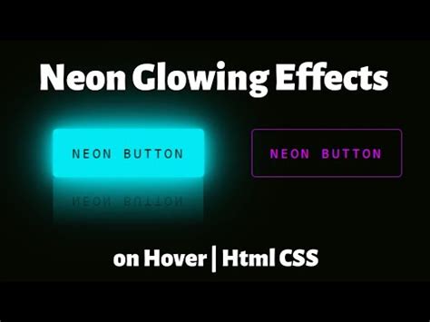 CSS3 Neon Glowing Effects On Hover Html CSS Neon Glowing Buttons