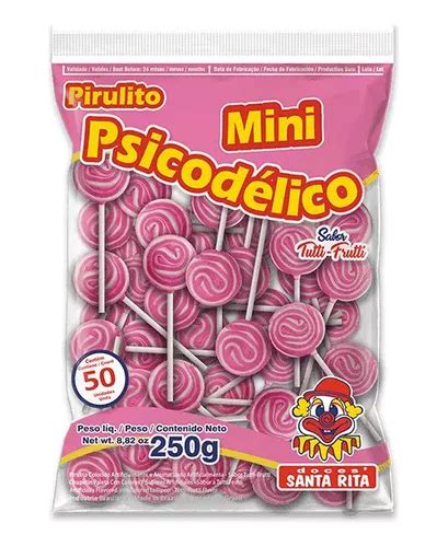 Pirulito Mini Psicod Lico Rosa Santa Rita Pacote G C Un