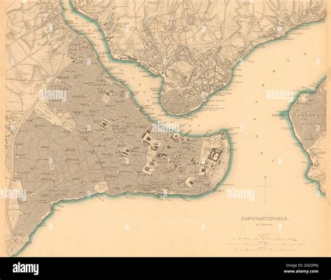 Constantinople Map Map Of Constantinople Retro Map Of Constantinople Old Map Of