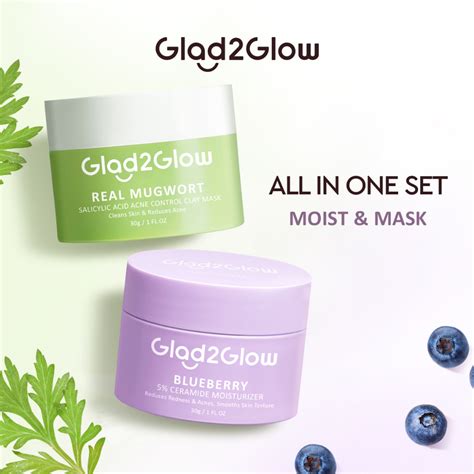 Jual Glad Glow Paket Skincare Pcs Set Blueberry Moisturizer Cream X