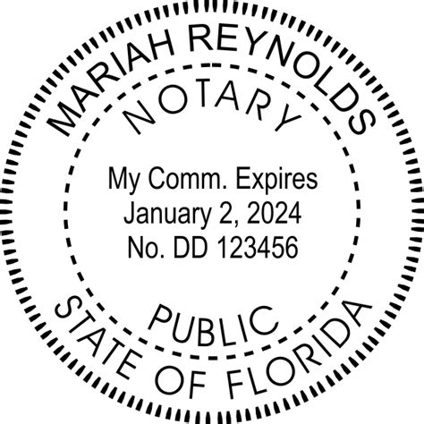 Round Florida Notary Public Stamp Simply Stamps