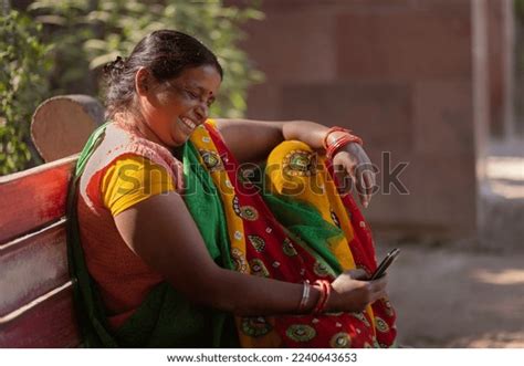 House Maid Sitting Colony Park Using Stock Photo 2240643653 Shutterstock