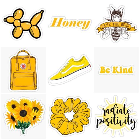 Yellow Aesthetic Stickers Printable Printable Word Searches