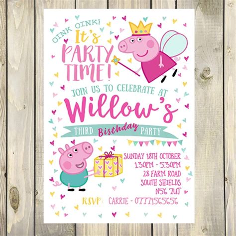 Peppa Big Birthday Party Invitation Peppa Pig Birthday Party