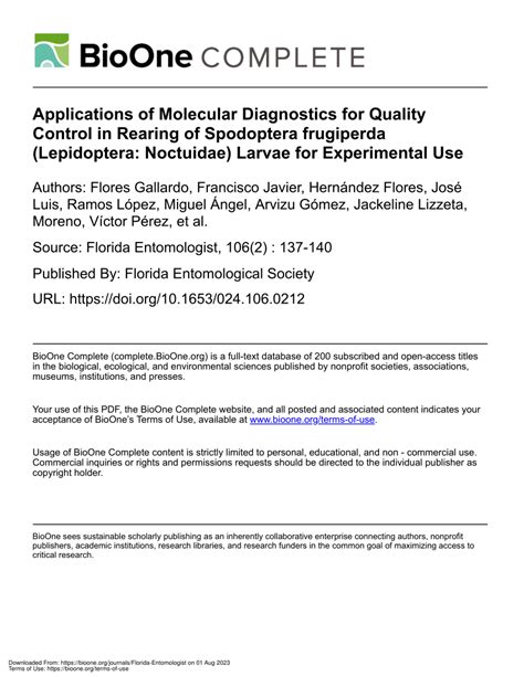 Pdf Applications Of Molecular Diagnostics For Quality Control In