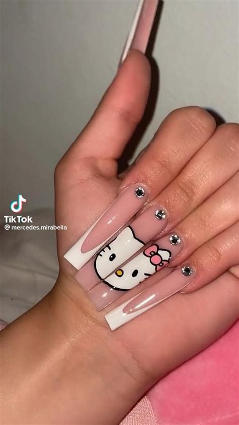 Femalecapalottt Video Hello Kitty Nails Acrylic Nails Stylish Nails