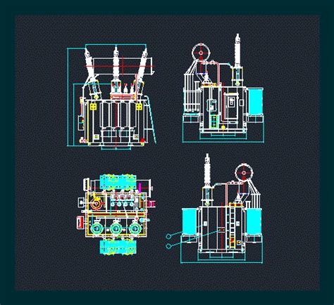 Transformador De Energia No Autocad Biblioteca Cad