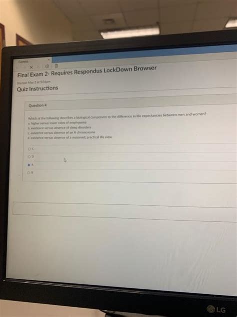 Final Exam 2 Requires Respondus LockDown Browser Chegg