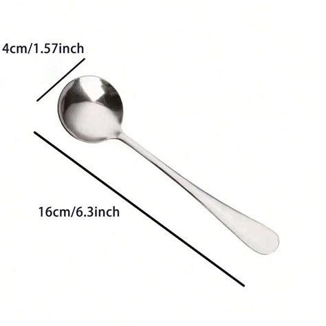 10 5 2pcs Stainless Steel Soup Spoons Round Table Spoons Set For Home