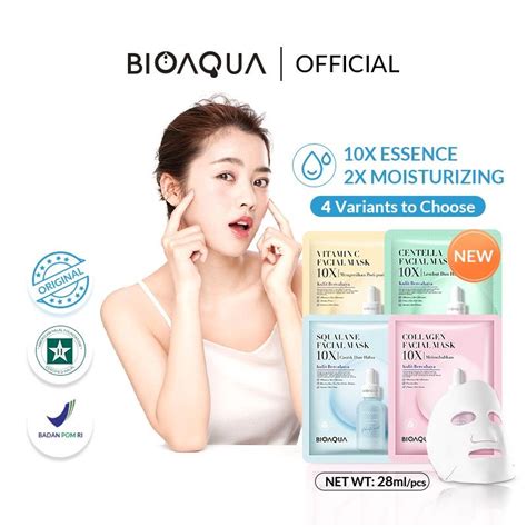 Jual Bioaqua Sheet Mask X Essence Squalane Collagen Centella