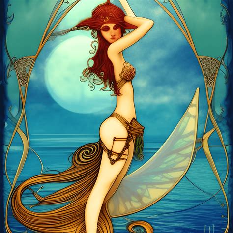 Hermoso Gráfico De Playa De Estilo Art Nouveau Estilo Steampunk Fantástico Y Caprichoso