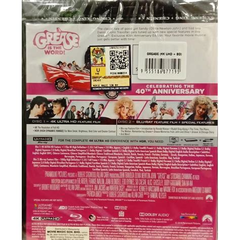 English Movie Grease 40th Anniversary Edition 4k Ultra Blu Ray Hobbies