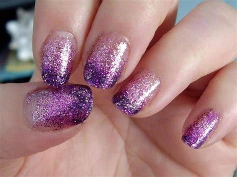 Purple Glitter Ombré Nails