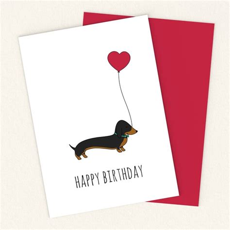 Dachshund Birthday Card Etsy