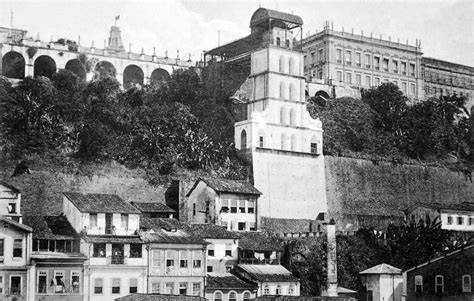 Elevador Lacerda Visto da Praça Cayru Postal Mello Filhos anterior a