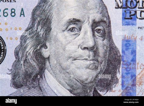 Benjamin Franklin Portrait Macro Usa Dollar Banknote Or Bill Benjamin Franklin S Look On A One