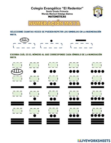 Actividad Interactiva De Numeraci N Maya En Numeracion Maya