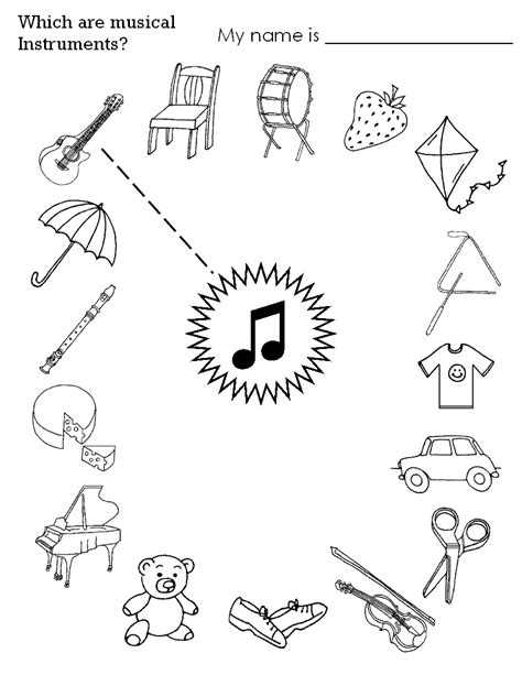 Instrumentos Musicales Objetos Dibujos Para Colorear E