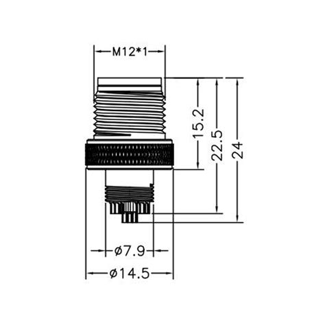 M12 17pins A Code Male Moldable Connectorunshieldedbrass With Nickel