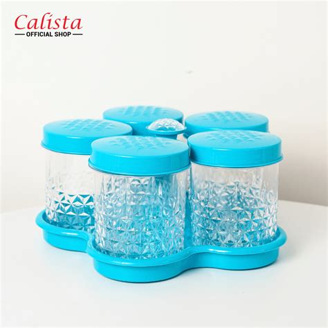 Jual Calista Toples Kristal Lima Daun Premium Toples Set Kue Lebaran