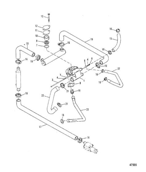 Exploring the Inner Workings of a Mercury Inboard Motor: Illustrated Parts Diagram