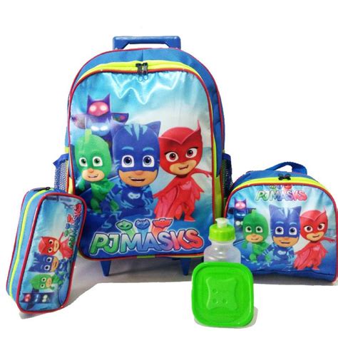 Kit Mochila Infantil Pj Masks De Rodinhas Tam G Submarino