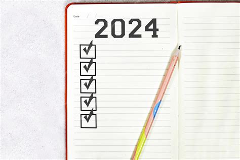 Premium Photo New Year Goals 2024 On Desk 2024 Goals List With