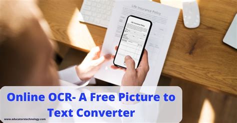 Online Ocr A Free Image To Text Converter Educational Technology And