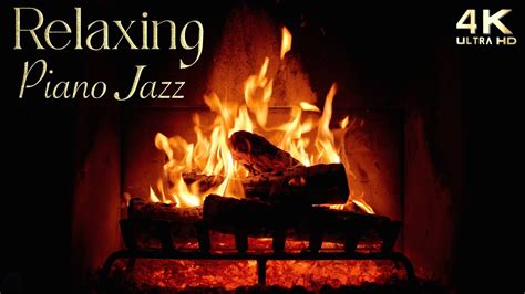 Crackling Fireplace Relaxing Piano Jazz Music Instrumental Piano