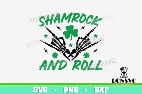 Shamrock And Roll Skeleton Hands Svg Cut Files For Cricut Rock Sign Png