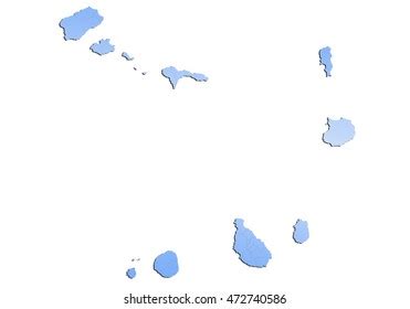 Blue Map Cape Verde Stock Vector Royalty Free