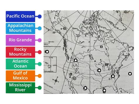 US Physical Map - Labelled diagram