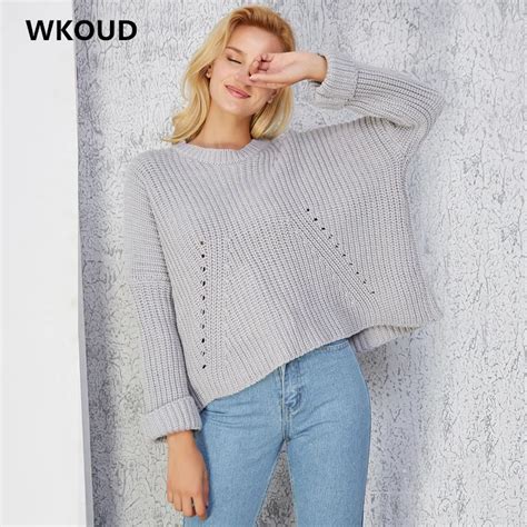 Buy Wkoud Back Hollow Out Loose Sweaters Women Long