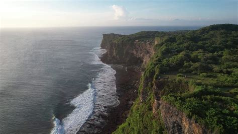 Aerial Karang Boma Cliff Uluwatu Pecatu Bali During Sunset