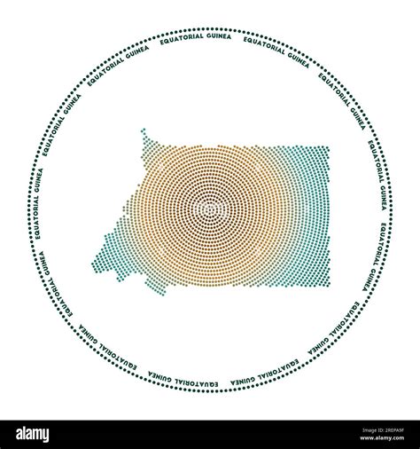 Equatorial Guinea Round Logo Digital Style Shape Of Equatorial Guinea