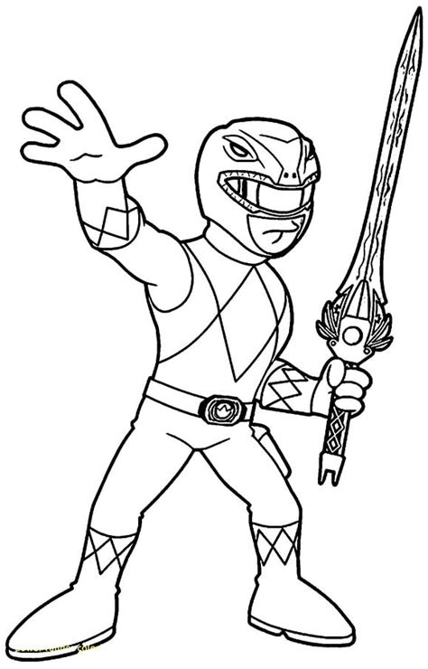 Chibi Ranger Trzymaj Cy Miecz In Power Rangers Coloring Pages