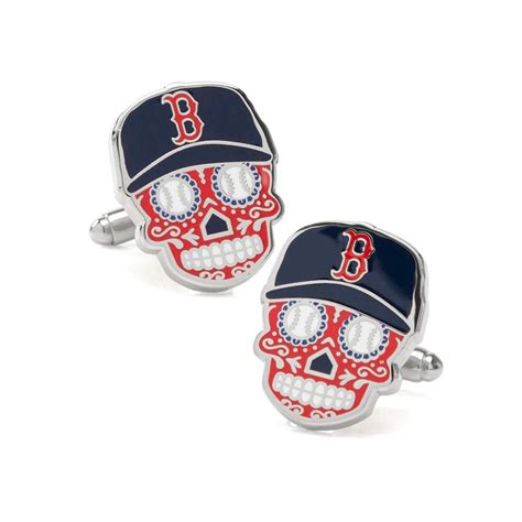 [mlb]美国职业棒球大联盟mlb男款红色袖扣 Mens Boston Red Sox Sugar Skull Cufflinks 金属价格