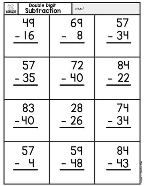 Subtraction With And Without Regrouping Worksheets