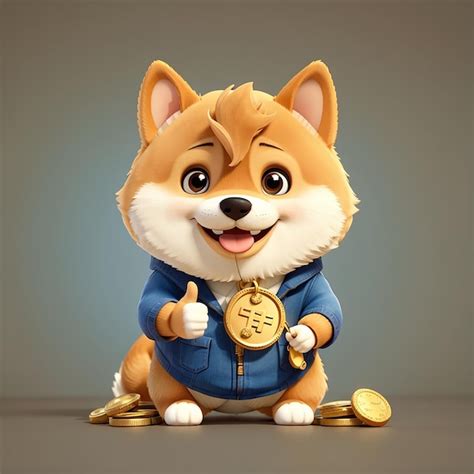 Premium Photo Golden Paw Finance Shiba Inu Dog With Gold Coin In