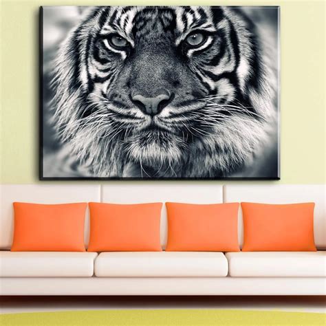 Buy Zz1811 Black And White Tiger Canvas Prints Art