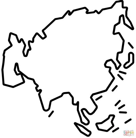 White Map Of Asia Continent